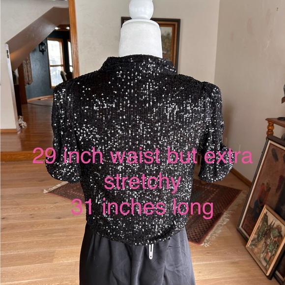 ✨ Heartloom Black Sequin Wrap Top – XS NWT✨ - Picture 10 of 16